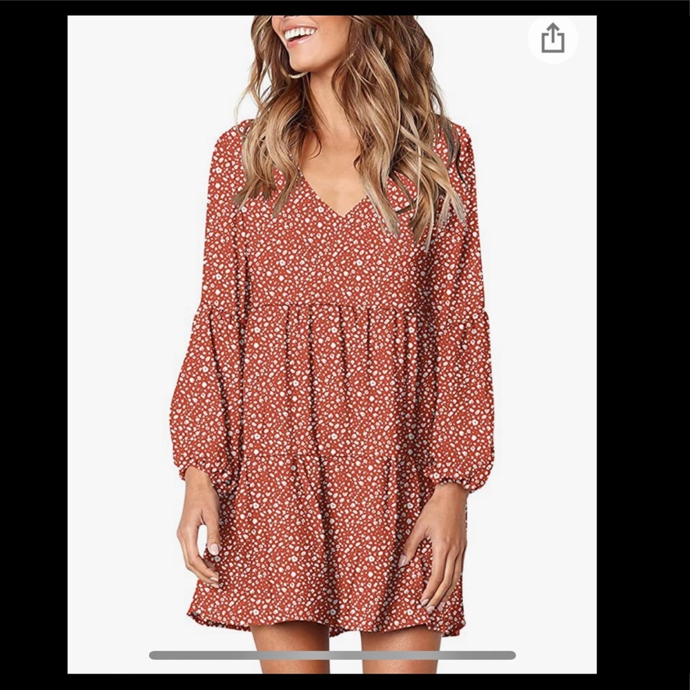 Long Sleeve Patterned Tunic Dress